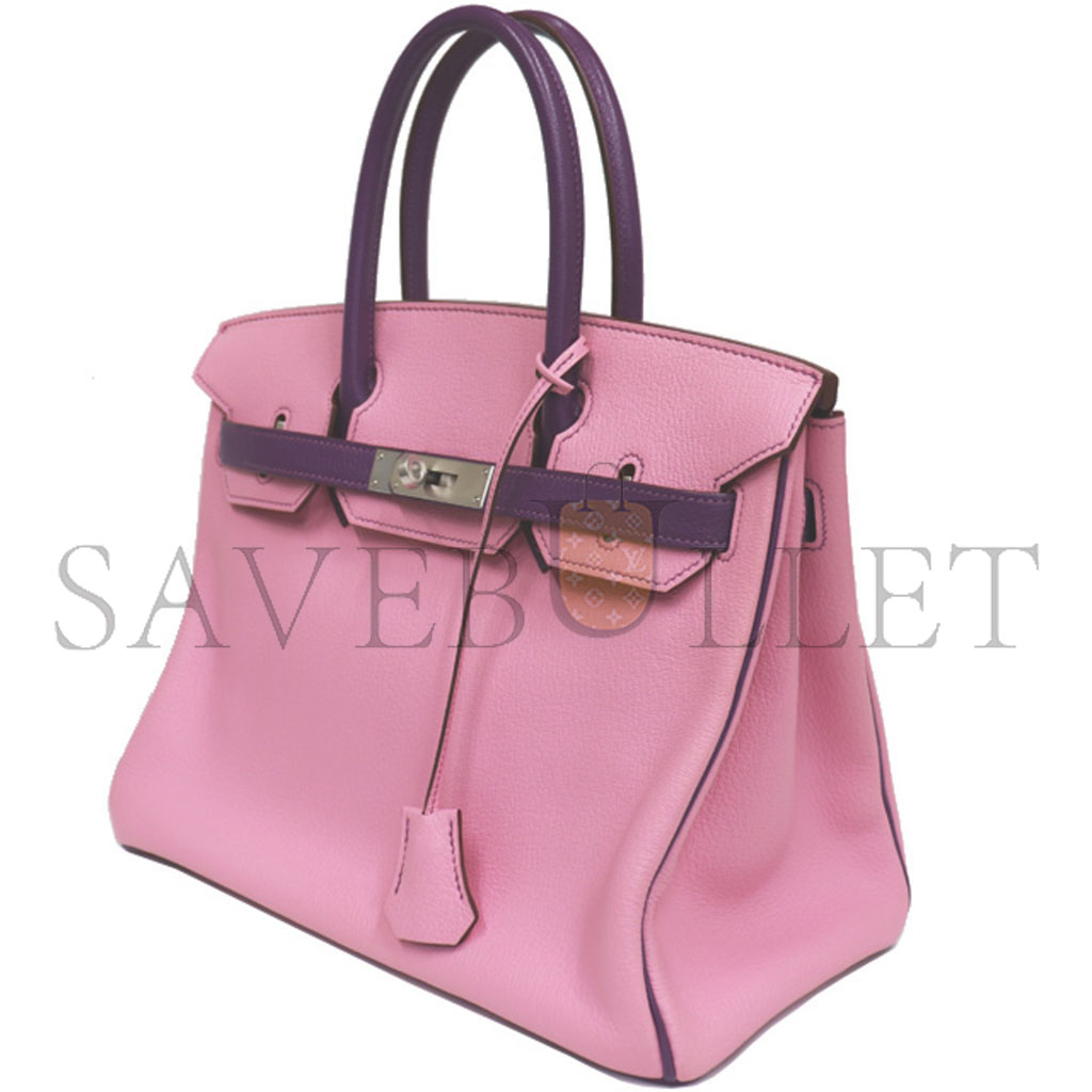 H**mes birkin 30 epsom malva and anemone purple silver buckle 5010502009566 (30*23*15cm)